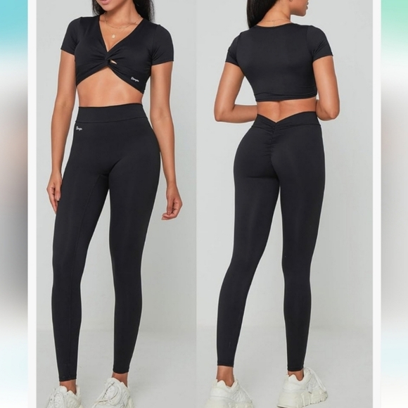 Danysu V Back Scrunch Butt Leggings Soft High Waisted. NEW! - Picture 10 of 12